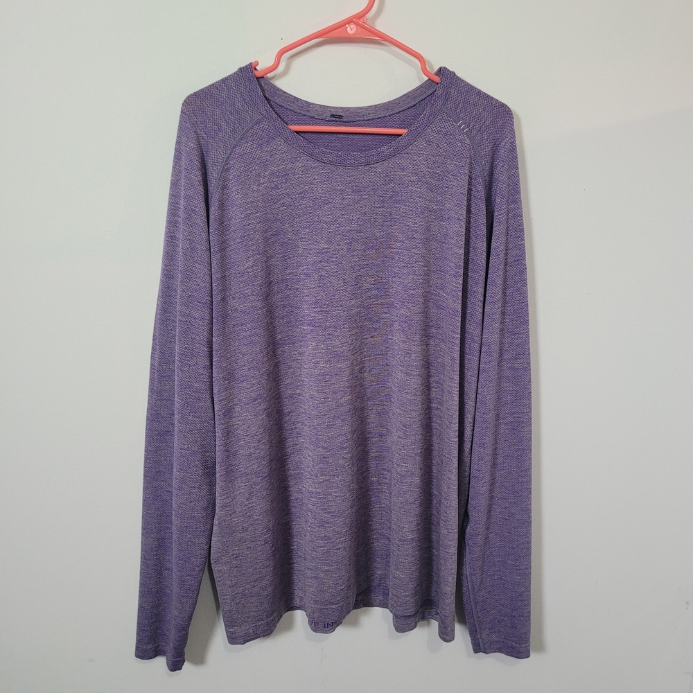 Lululemon Size XL License to Train Long Sleeve Women Purple Heathered Top